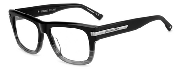 Men Premium Dsquared2 Eyeglasses: D2 0163 - Black Grey - SpecSMART Eye Clinic (Diagonal View)